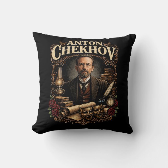 Anton Chekhov Cushion (Front)