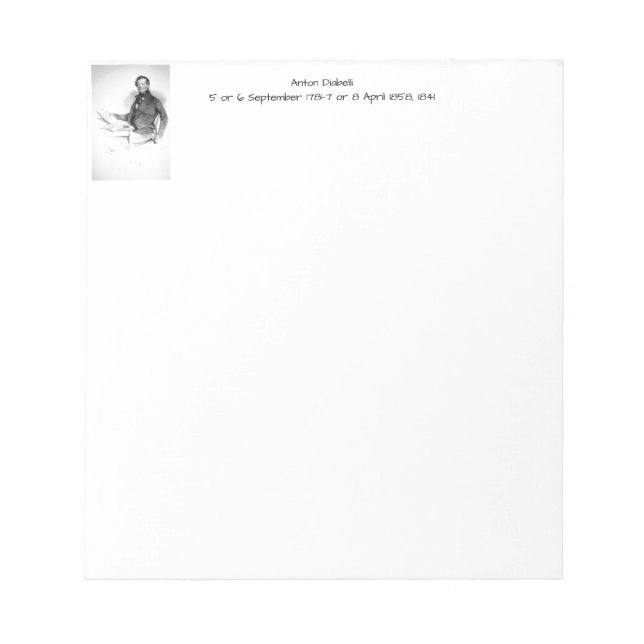 Anton Diabelli Notepad (Front)
