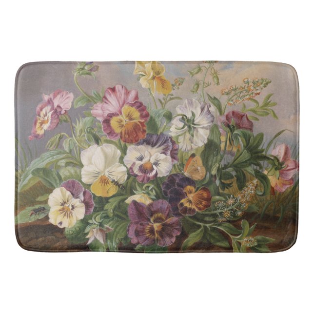 Anton Mollis Vintage Pansy Bath Mat (Front)