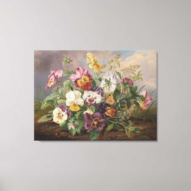 Anton Mollis Vintage Pansy Canvas Print (Front)