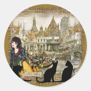 Anton Pieck - Canals Classic Round Sticker