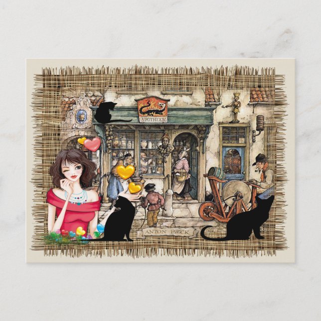 Anton Pieck - Chemist shop Postcard (Front)