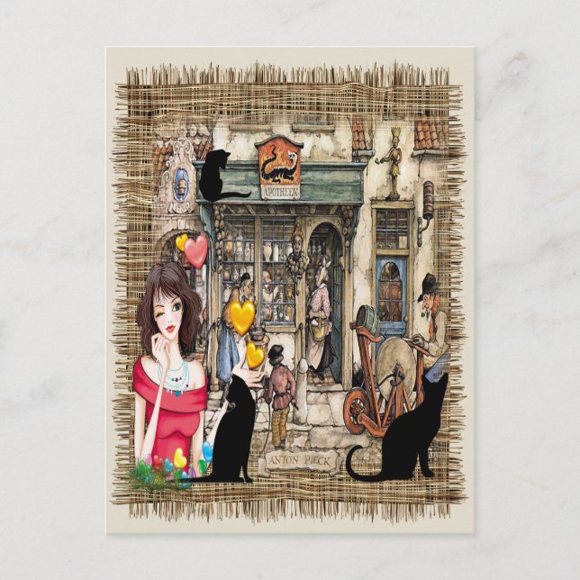 Anton Pieck - Chemist shop Postcard (Front)