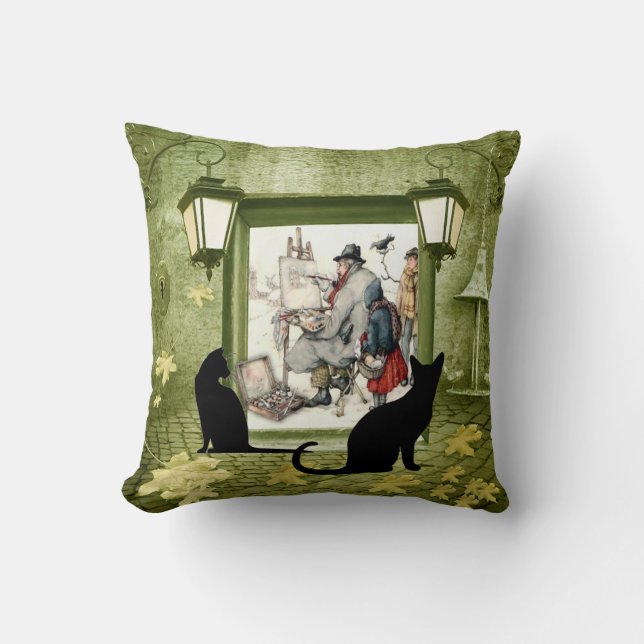 Anton Pieck throw Pillow (Front)