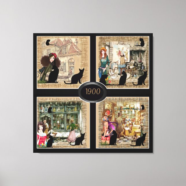Anton Pieck Vintage Art to personalise Canvas Print (Front)