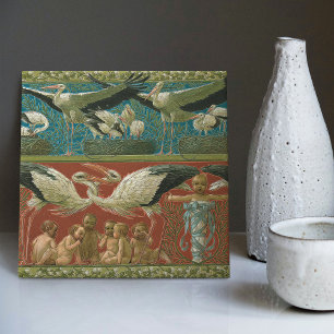 Anton Seder's Tender Storks Art Nouveau Wall Tile