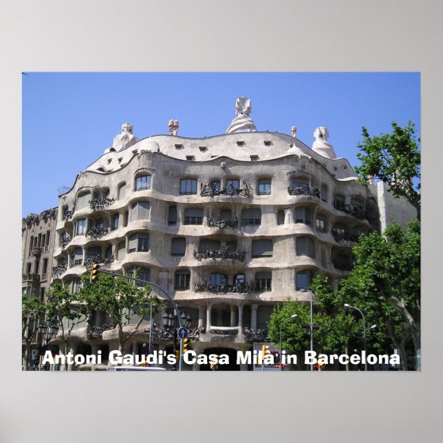 Antoni Gaudi&#x27;s Casa Mila Poster (Front)