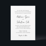 Antonia Black and White Elegant Wedding Invitation<br><div class="desc">Elegant wedding invitations featuring a simple design with script and serif fonts.</div>
