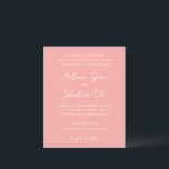 Antonia Coral Pink Elegant Wedding Invitation<br><div class="desc">Elegant wedding invitations featuring a simple design with script and serif fonts.</div>