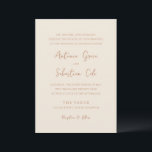 Antonia Earthy Neutrals Elegant Wedding Invitation<br><div class="desc">Elegant wedding invitations featuring a simple design with script and serif fonts.</div>