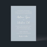 Antonia Powder Blue Elegant Wedding Invitation<br><div class="desc">Elegant wedding invitations featuring a simple design with script and serif fonts.</div>