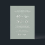 Antonia Sage Green Elegant Wedding Invitation<br><div class="desc">Elegant wedding invitations featuring a simple design with script and serif fonts.</div>