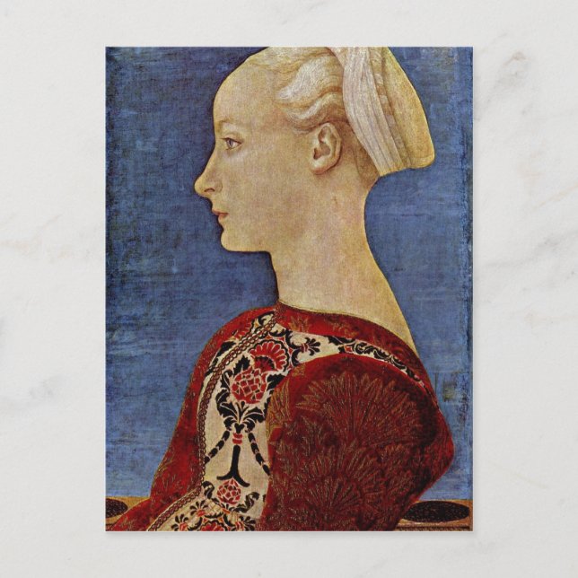 Antonio del Pollaiuolo Profilbildnis einer jungen  Postcard (Front)