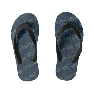 Antonio Name Logo On Blue Mosaic Kid's Jandals
