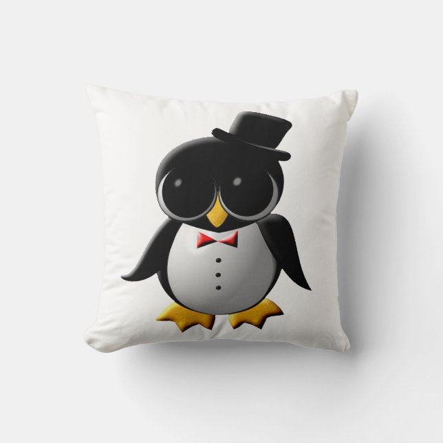 Antonio Penguin Throw Pillow (Front)