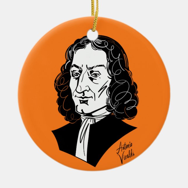 Antonio Vivaldi Ceramic Tree Decoration (Front)