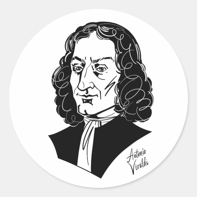 Antonio Vivaldi Classic Round Sticker (Front)