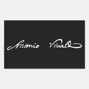Antonio Vivaldi signature autograph classical musi Rectangular Sticker