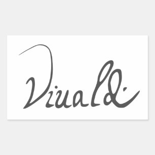 Antonio Vivaldi Signature Rectangular Sticker