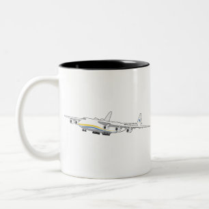 Antonov 225 Mryia Ukraine Jumbo Jet Cargo Aeroplan Two-Tone Coffee Mug
