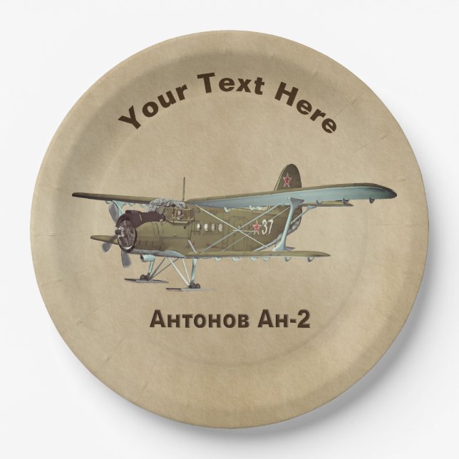 Antonov An-2 Aeroplane Paper Plate (Front)