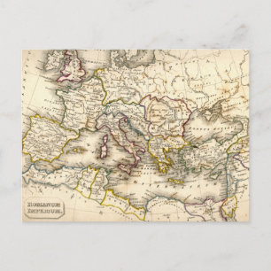 Antquie Map of Ancient Roman Postcard