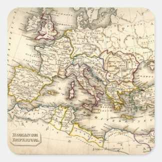 Antquie Map of Ancient Roman Square Sticker