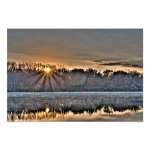 Antrim Lake Sunrise, Columbus, Ohio Photo Print