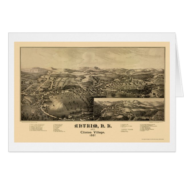 Antrim, NH Panoramic Map - 1887 (Front Horizontal)