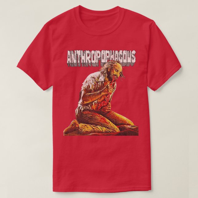 Antropophagus 80s Cult Classic Horror T-Shirt (Design Front)