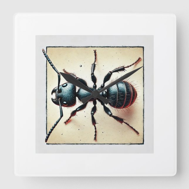 Ants 050824IREF236 - Watercolor Square Wall Clock (Front)