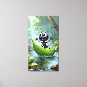 Ant's Adventure: A Whimsical Journey Canvas Print