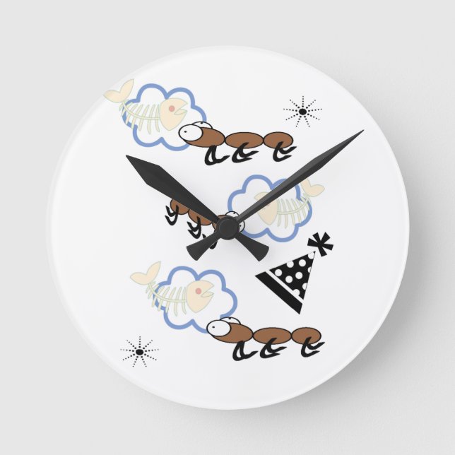 Ants Fish Clouds Clock (Front)