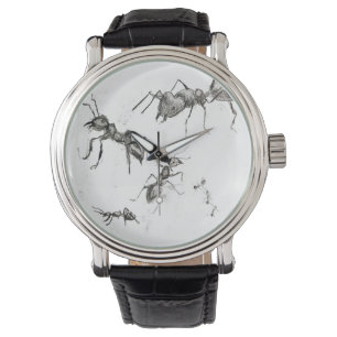 Ants go Marching In Men's Watch with Leather Band