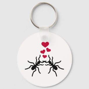 Ants hearts love key ring