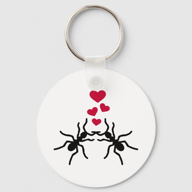 Ants hearts love key ring (Front)