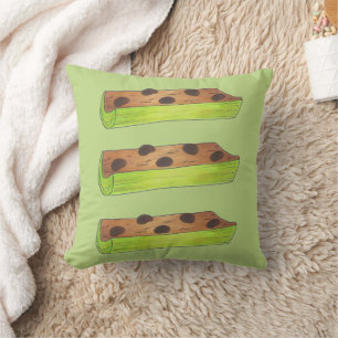Ants on a Log Peanut Butter Celery Snack Food Cushion