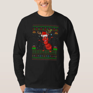 Ants Santa Hat Matching Ugly Ants Christmas T-Shirt