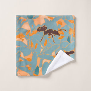 Ants with Blue flowers Autralian Flora Wash Cloth