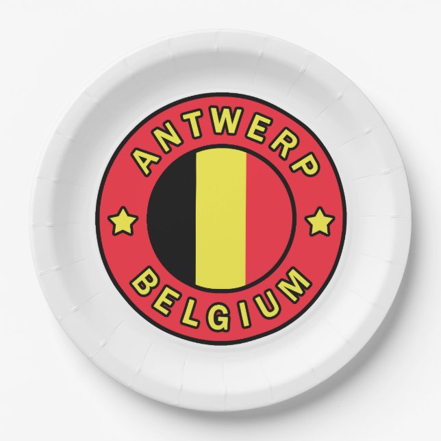 Antwerp Belgium Paper Plate (Front)