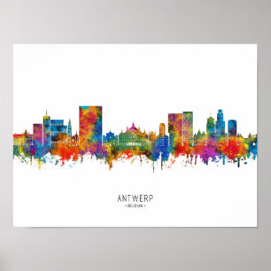 Antwerp Belgium Skyline Poster