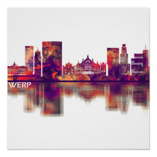 Antwerp Belgium Skyline Poster