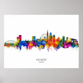 Antwerp Belgium Skyline Poster