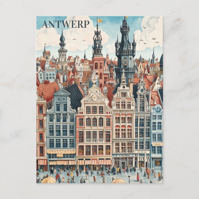 Antwerp Belgium Travel Postcard (Front)