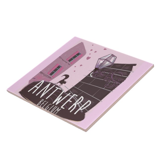 Antwerp, Belgium Travel poster Tile (Side)