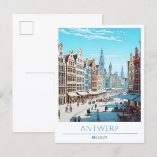 Antwerp Belgium Vintage Travel  Postcard