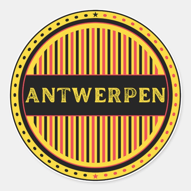 Antwerp City Pride Emblem – Belgian Identity Classic Round Sticker (Front)