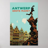 Antwerp Grote Markt illustration Belgium