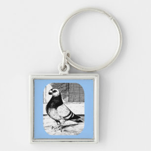 Antwerp Short Faced Pigeon Key Ring