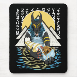 Anubis Ancient Egyptian God Illustration Mouse Pad